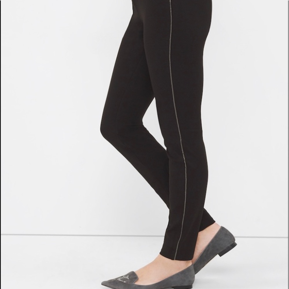 White House Black Market Black Leggings with Side Stitch Detail